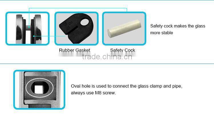 stainless steel indoor outdoor balcony railing holder glass clip