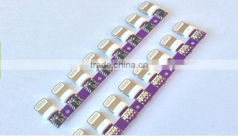 wholesale iphone connector,gold-plated iphone 5s/6 male USB connector with PCB