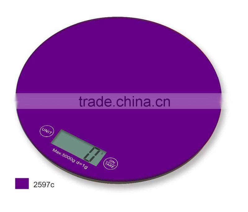 super thin tempered round glass touch screen kitchen scales 5kg