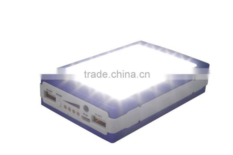 Dual USB 10000mah universal solar power bank for laptop or mobile phone