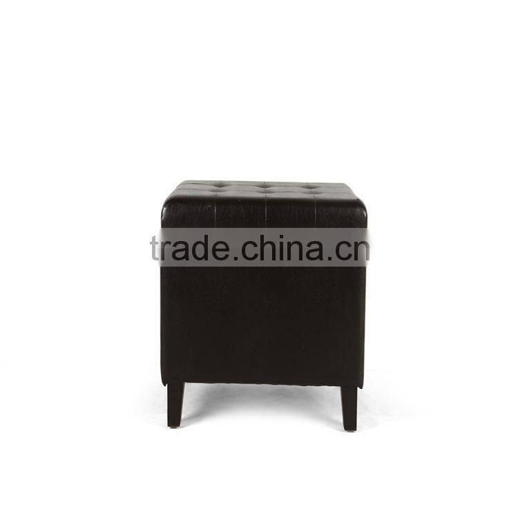 home furniture popular black storage leather ottoman storage stool