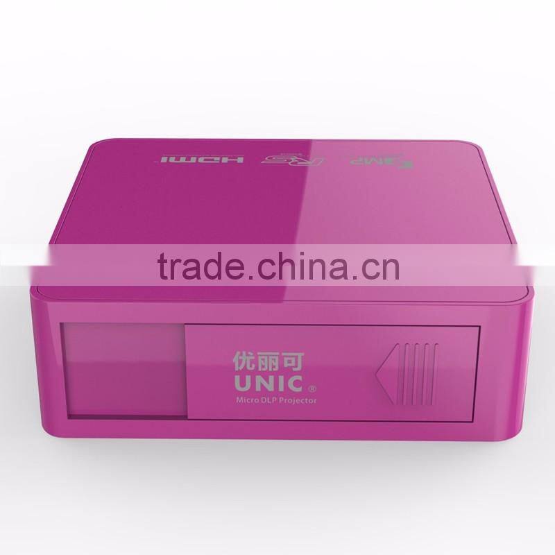 Good Price Professional 800 Lumens DLP Projectors Battery Build-in with USB TF AV HDMI Unic Uc50 Projector