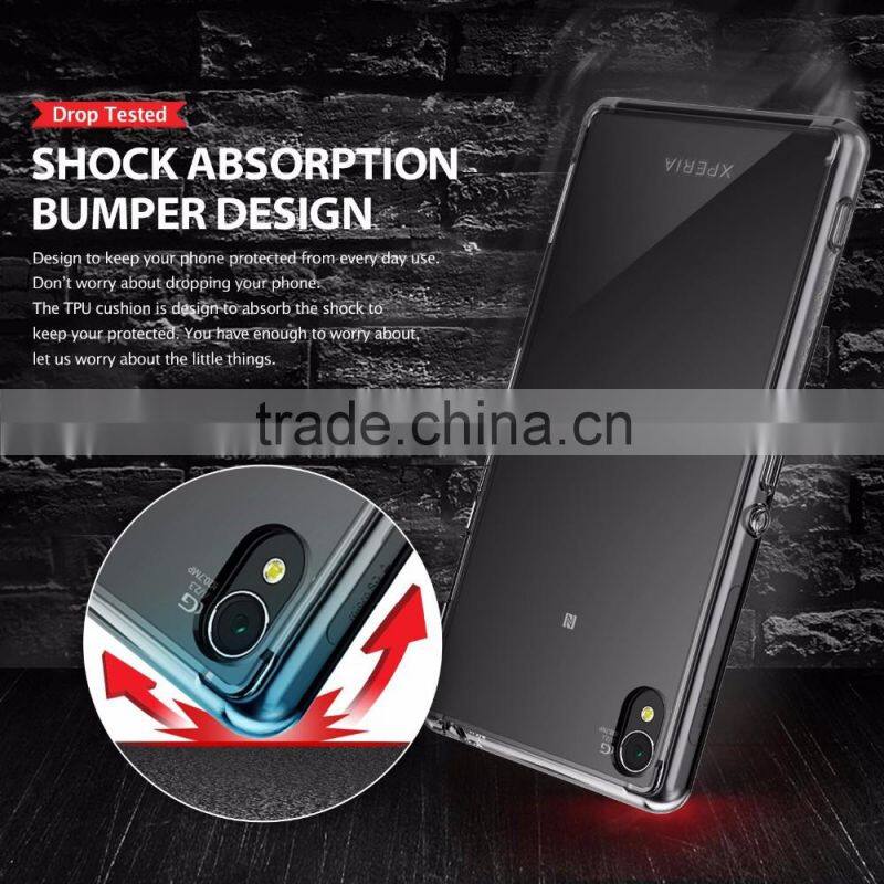Samco Simple & Clear TPU+PC Bumper Back Cover for Sony Xperia Z3 for Sony Xperia Z3 Transparent Phone Housing