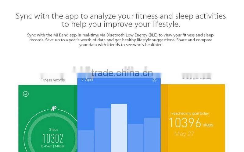 Original Xiaomi Mi Band 1S Heart Rate Monitor Smart Wristband Miband Bracelet For Android 4.4 iOS 7.0 Passometer Fitness Tracker