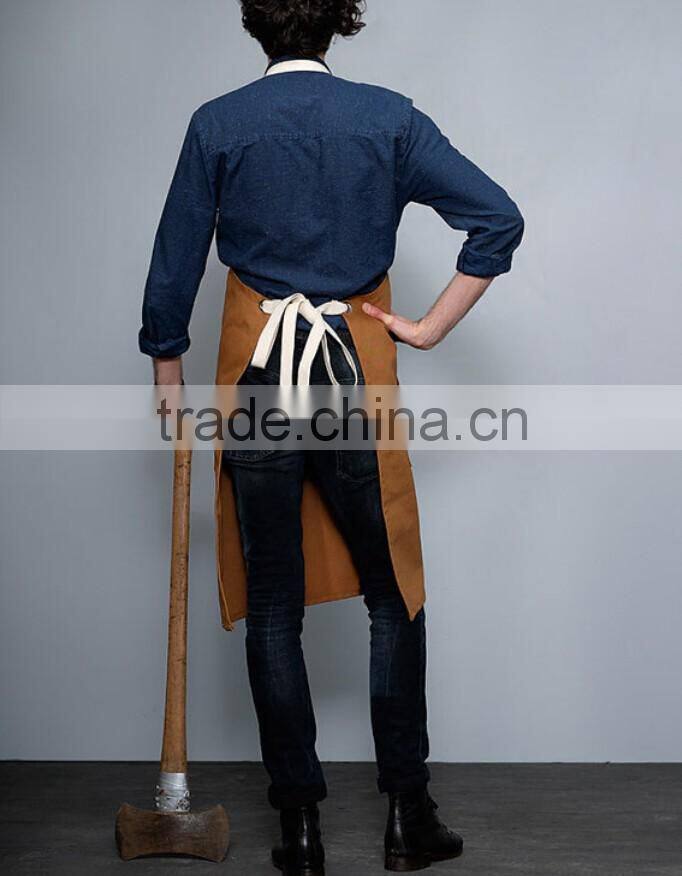 cheap wholesale canvas coffee shop apron with cotton webbing straps
