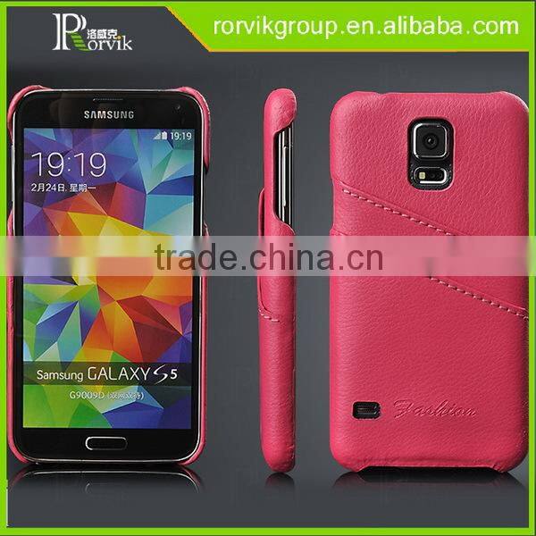 top grade genuine leather back phone case for SAM S5
