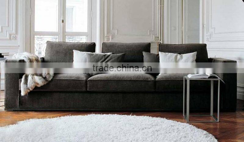 New Collection omega high quality cotton and linen fabric solid wood legs feather sofa set