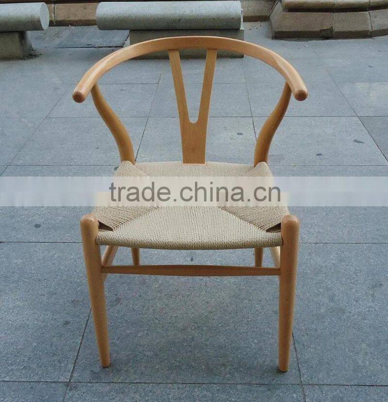 Antique Y-Shape Restaurant Furniture Solid Wood Arm Chair