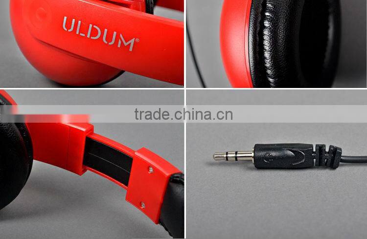 ULDUM computer headset headphone universal 3.5mm gold plug dj earphone headphone