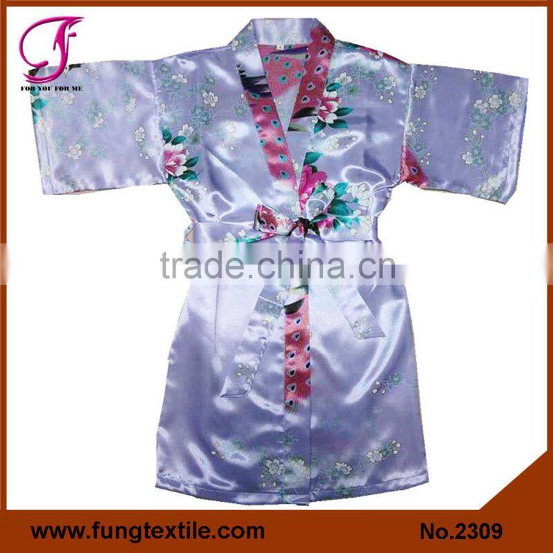 2305 Wholesales Children 13 Colors 7 Size Silk Satin Robe
