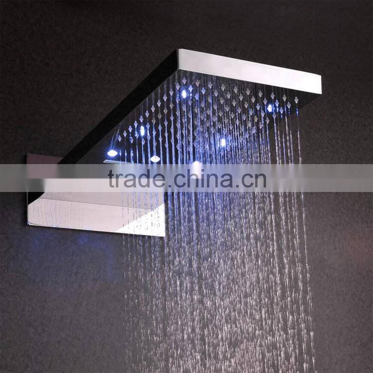 concealed led 3 color shower mixer 3 function wall mounted thermostatic shower faucet mixer with hose