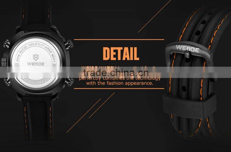 Weide Brand Watch New Arrival Analog Digital Display 3ATM Water Resistant Silicone Strap Watches Men Sport Watch