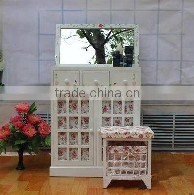 Modern luxury fashinal wooden dresser / white Top selling high-end French dressing table with drawers