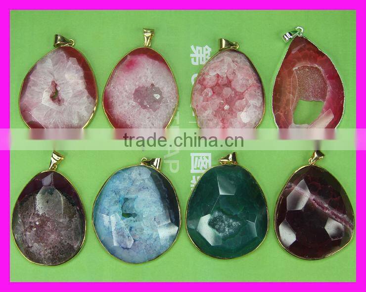 GZKJL-CT0007 Wholesale Crystal quartz, unique agete stone ,druzy agate gold beads gemstone bead