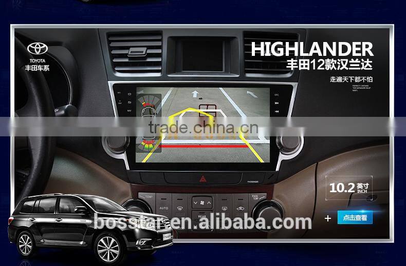 android car video GPS multimedia system for Toyota highlander 2012 Kluger with wifi, bt, dvr, rear view input