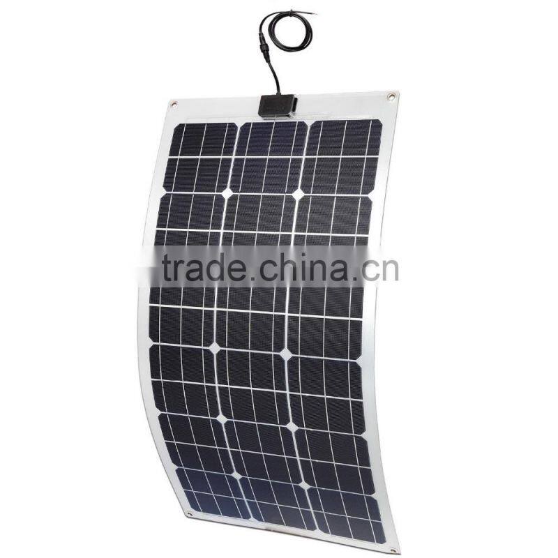 Hot Sale 75W Flexible Solar Panel for 12V Battery Monocrystalline Silicon Semi Flexible Solar