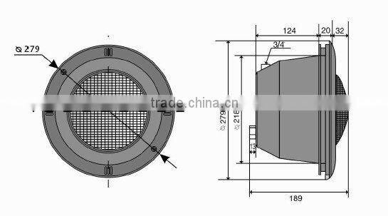 Durable stainless steel Lens swimming pool underwater light