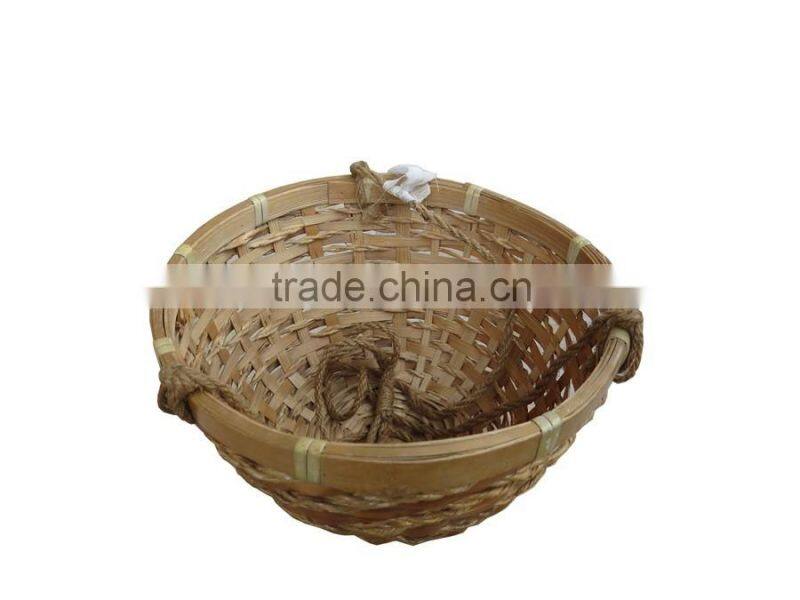 Special shape handmade rattan round hanging storage basket