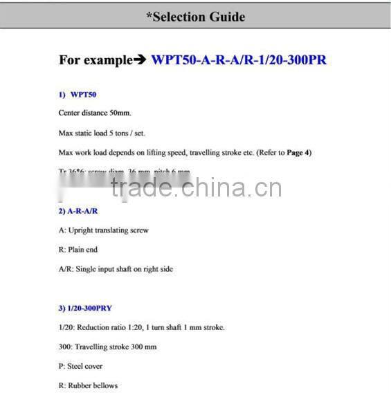 Machine Price Manually Worm Gear Jack Screw