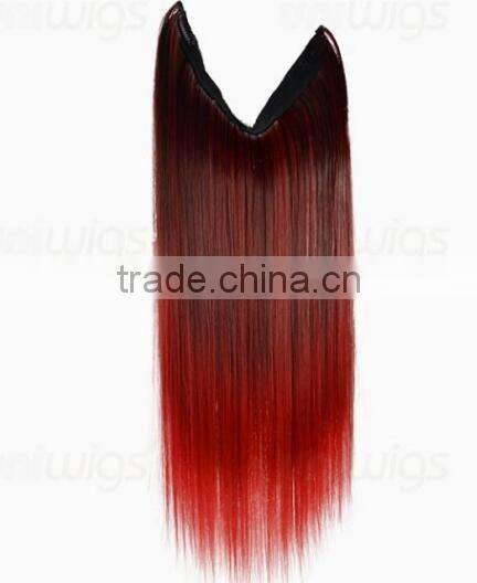 Ombre Red Straight Heat Synthetic Clip In Hair Extension