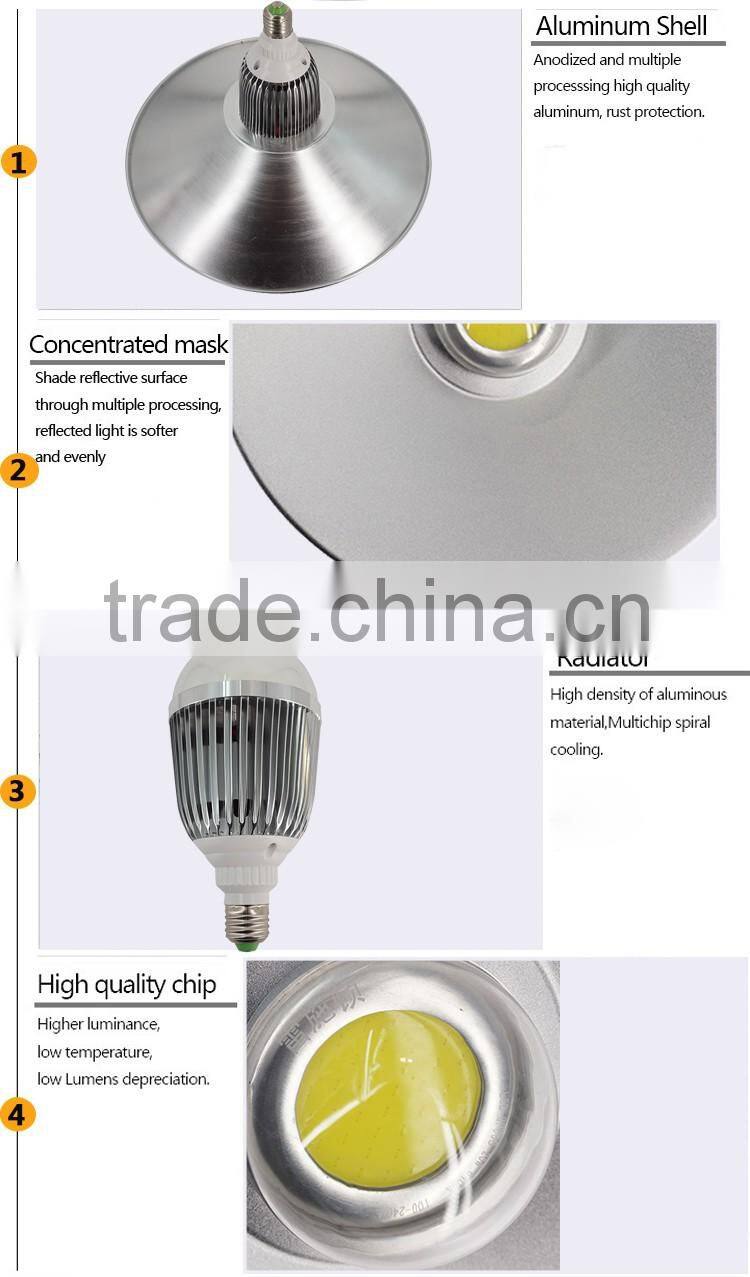 2016 hot sale waterproof 20w 30w 40w 50w dimmable aluminum led high bay light housing