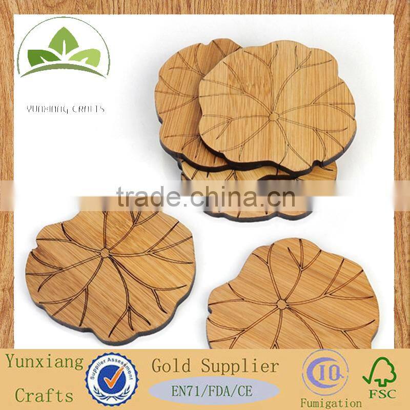 Natural bamboo lotus cup coffee drink coaster