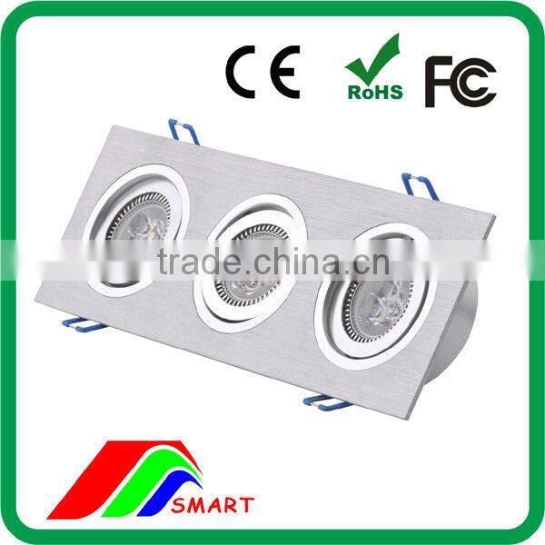 Square aluminum housing led ceiling lamp down light