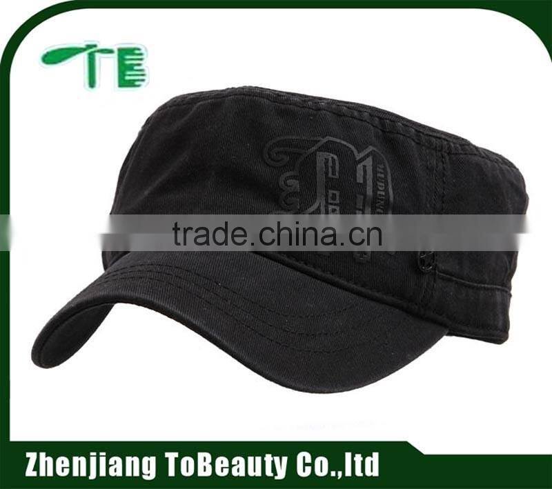 6 panel leather strap military caps and hat