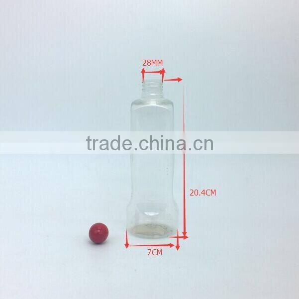 500 ml square shape clear PET fruit juice bottle mineral water bottle