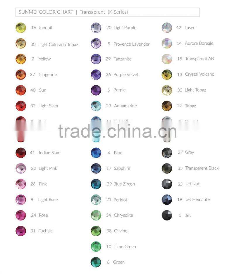 High Brightness Shiny Loose Flat back Acrylic Crystal Stones for Saree