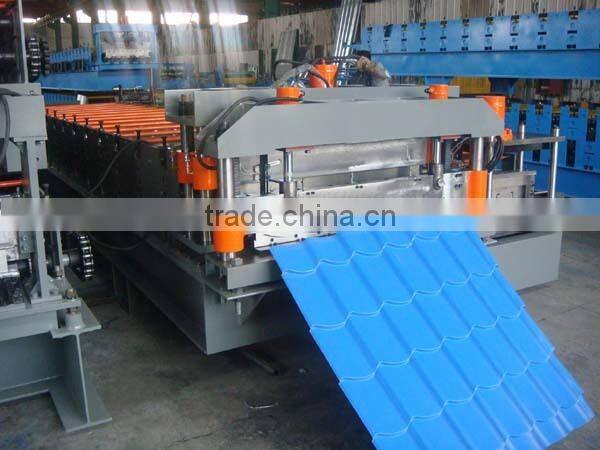 Glazed Roof Tile Roll Forming Machine For Roof Use, Aluminum Roof Sheet Rolling Former