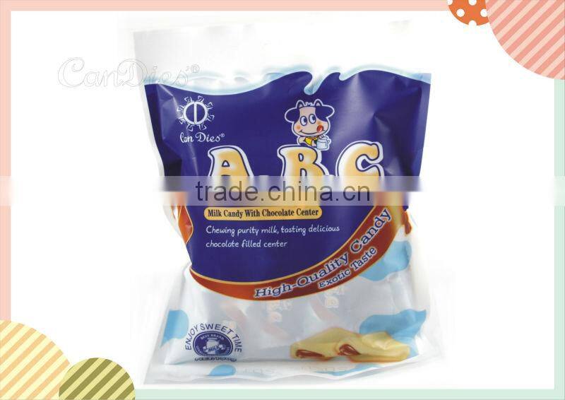 Hot selling toffee, chocolate with milk center fresh sweet candy 150g