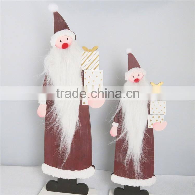 Rustic handmade wooden santa christmas decor