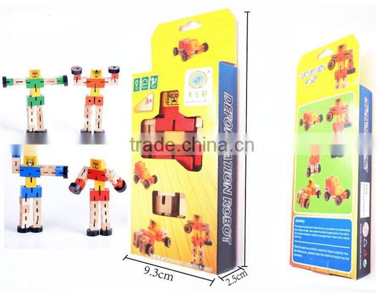 Classical nostalgic mini wooden robot man