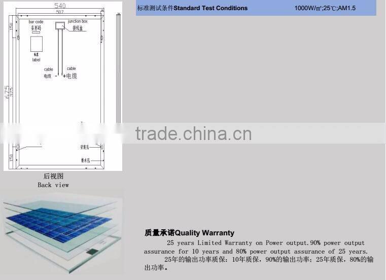 RJ polycrystalline pv module 40 w 50w solar panel made in china