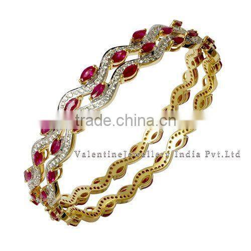Classic ruby diamond bangles