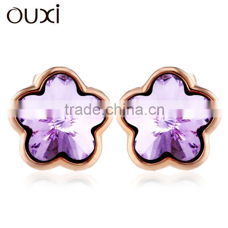 2013 New design Flower crystal stud earrings with Ausrial crystal 20174