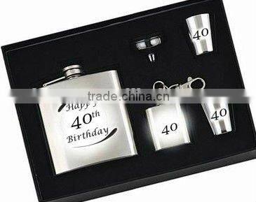 6oz water-tranfer printing stainless steel hip flask