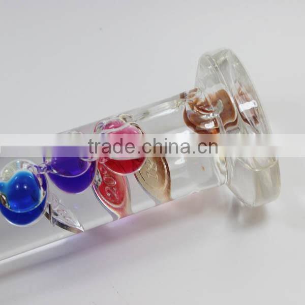 2016 Hot sale glass galileo thermometers with temperature and barometer