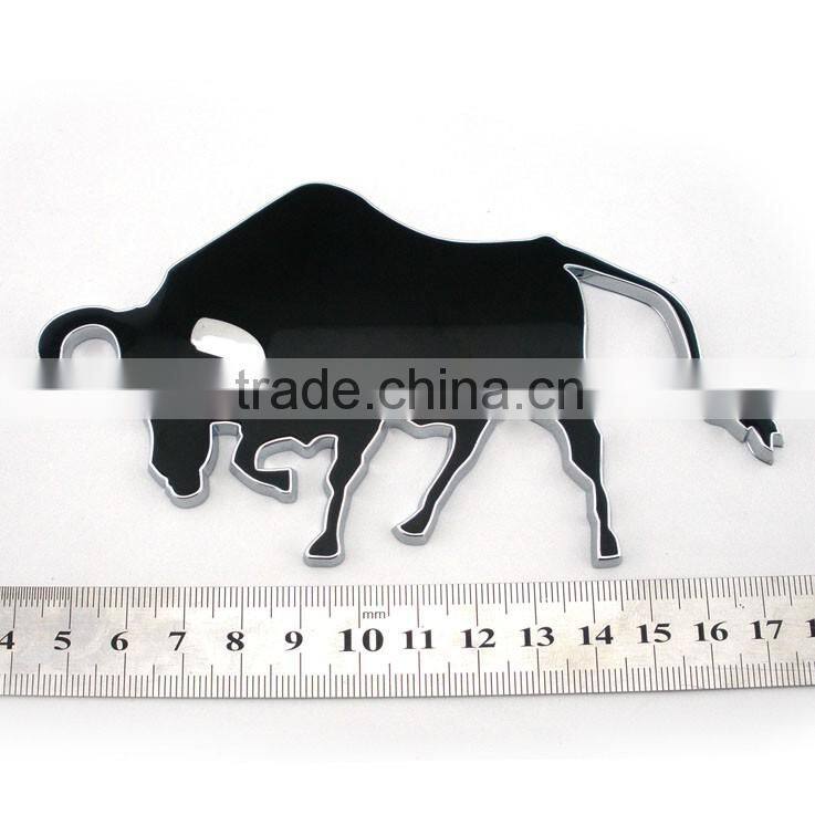 Plastic chrome cow stickers car emblems logo custom