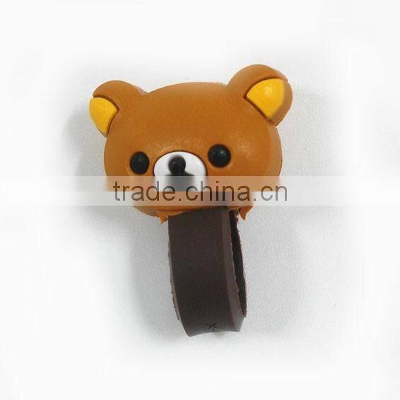 Korean cartoon animal earphone soft PVC coil winder