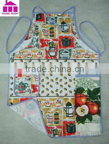 cotton velour printed with eco-friendly pvc home and garden apron