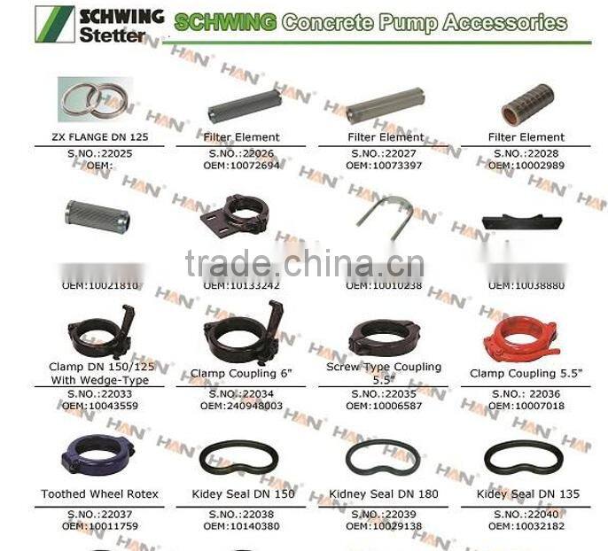 Schwing clamp DN150/125 with wedge-type OEM 10043559 coupling for putzmeister concrete pump spare parts