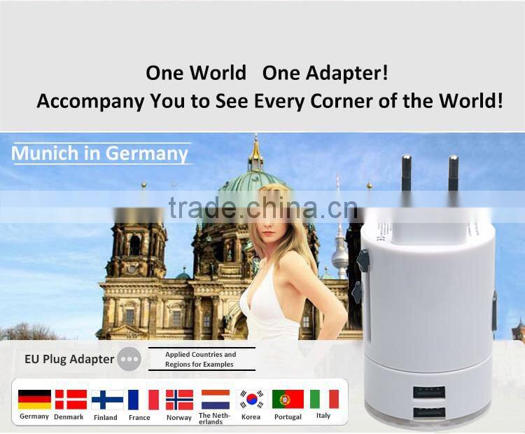 2015 Genjoy popluar funnest best electronic gift items with CE ROHS multi-nation travel adapter