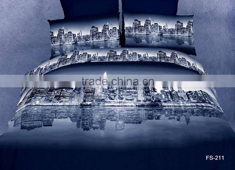 four six 2014 Deluxe design 100% cotton building bed linen set duvet cover set