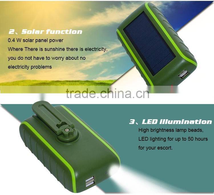 Outdoor emergency free energy power bank, USB hand power dynamo torch charger