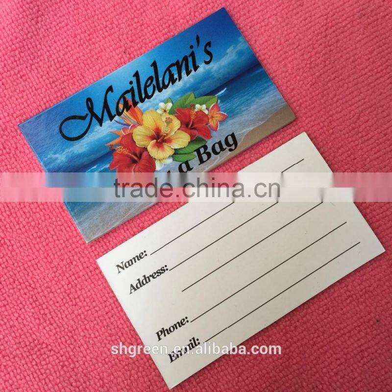 Double sides artpaper printing hangtag with safety pin