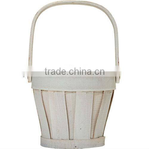2013 100% handmade weaving wholesale white wash wooden chip basket