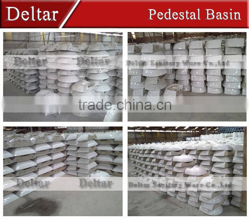 Solid surface porta pedestal wash basin ,Bathroom Ceramic Vanity Pedestal Basin