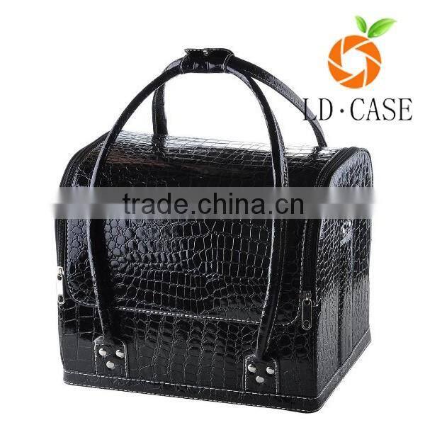 Promotional PU leather cosmetic bags with handle/ makeup pouch / toiletry bags